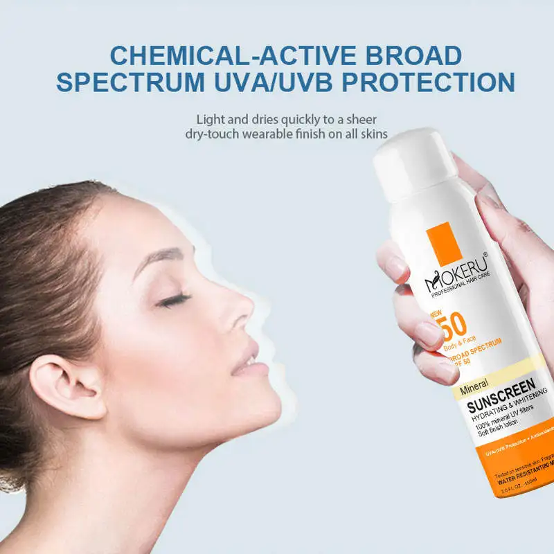 Korean Private Label Organic Face Serum Sunscreen Antioxidant Facial Spf 50 Sun Screen Mist Sunscreen Spray