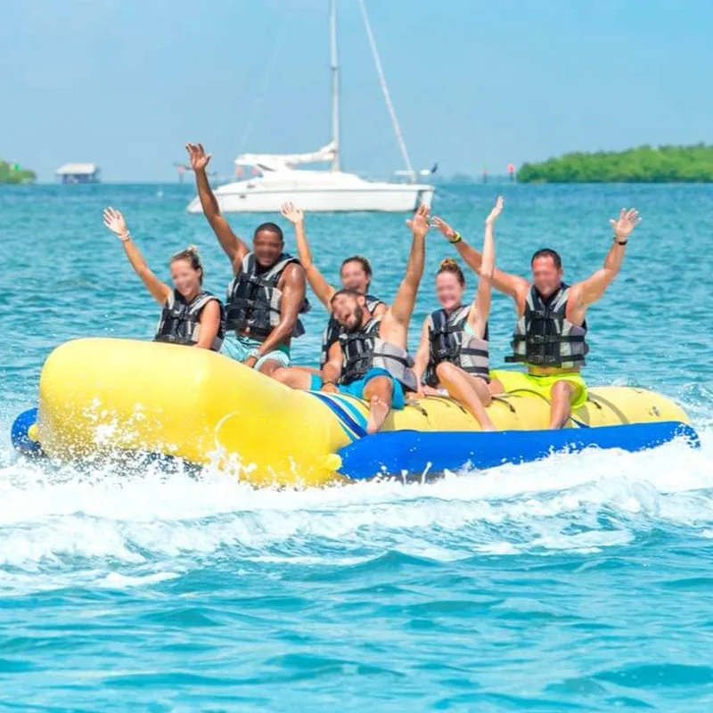 Water sport 12 rider large commercial inflatable towed banana taxi bus float banana boat for sale