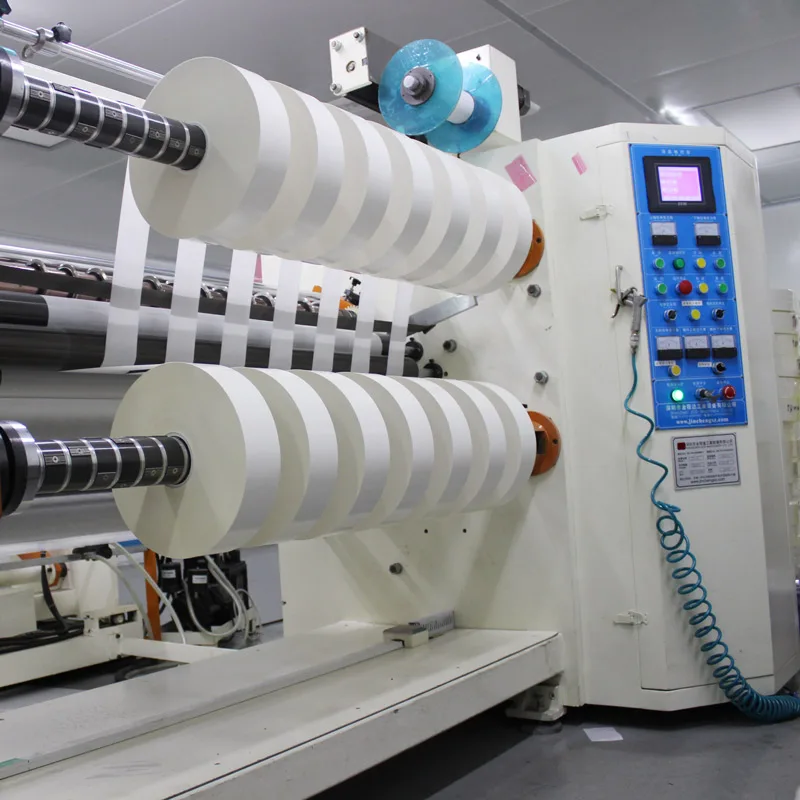 OCA TPU, PET,  PC Foam PVC, plastic film and Fabric roll laminating slitting and rewinding machine