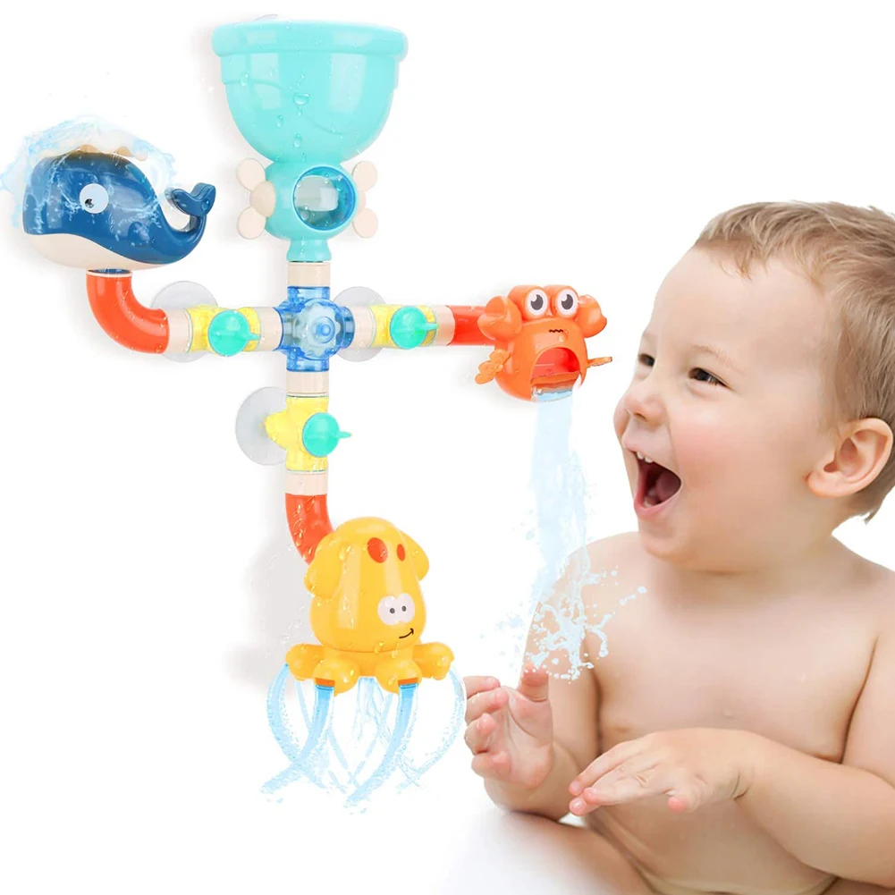 Детские DIY трубы для ванной стены игрушка водопад заполнить спина и потока игрушки От 2 до 4 лет дети весело подарок на день
