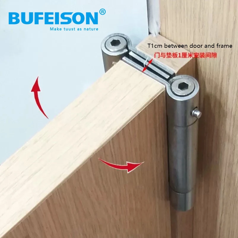 Bidirectional spring hinge for inner and outer door opening automatic rebound hinge for denim door stainless steel spring hinge