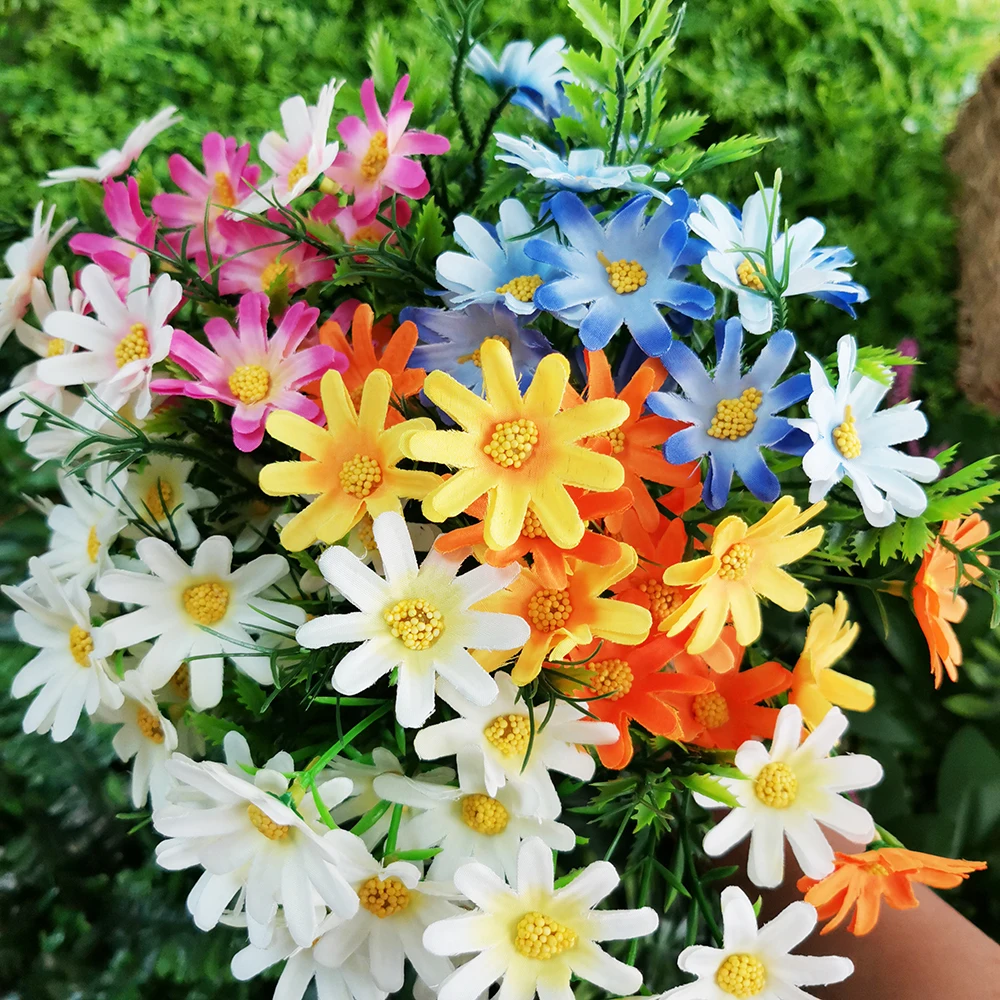 
daisy bouquet mini gerbera silk artificial flower home desktop decorative flowers 