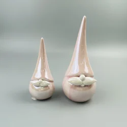 Customized cute design pink porcelain long hat santa claus