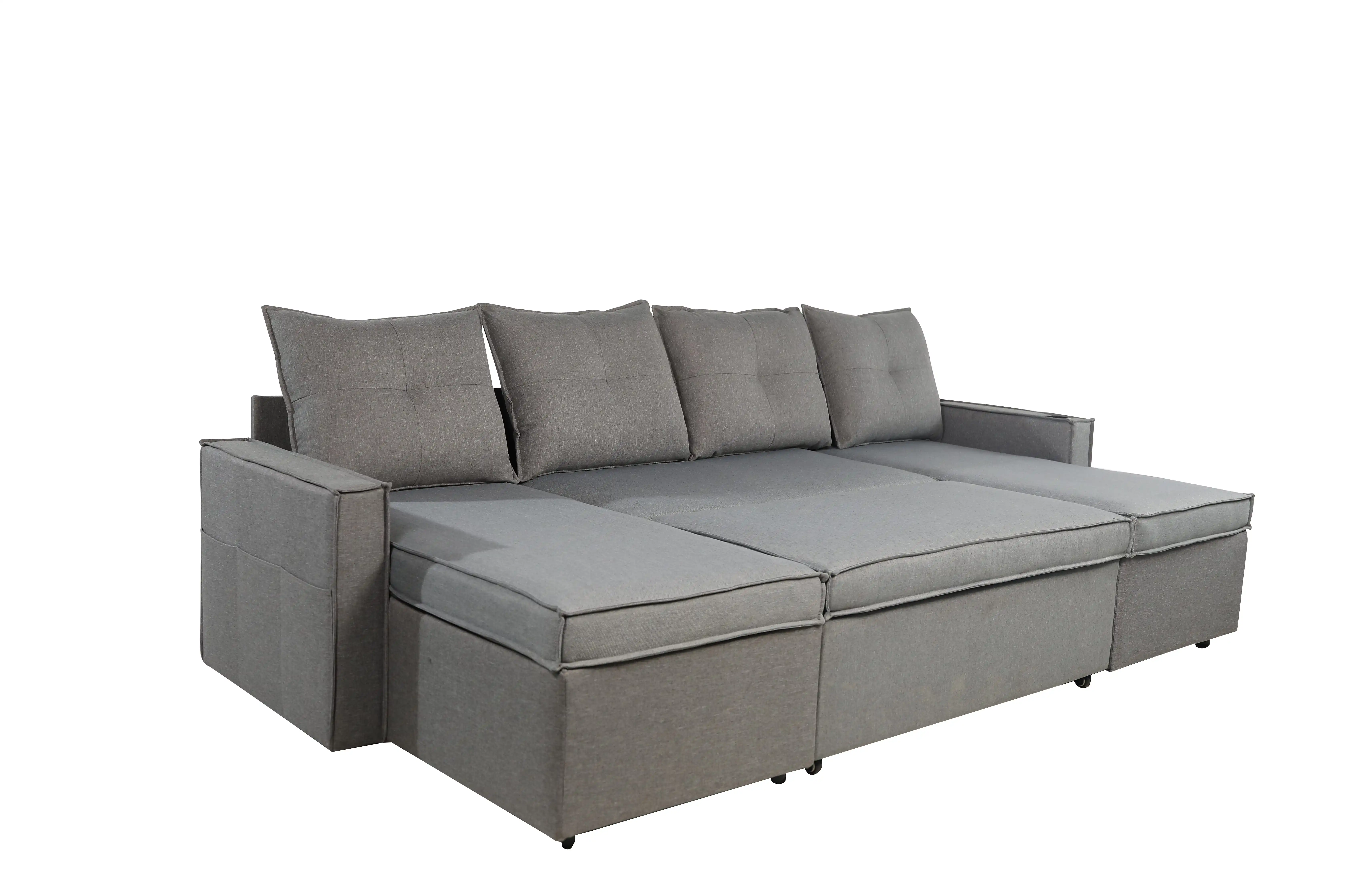 High Quality Fabric Mutil-Functional U-Shaped Smart Corner Sofa Bed Small Size Modern Apartment Leisure Lounge Living Room