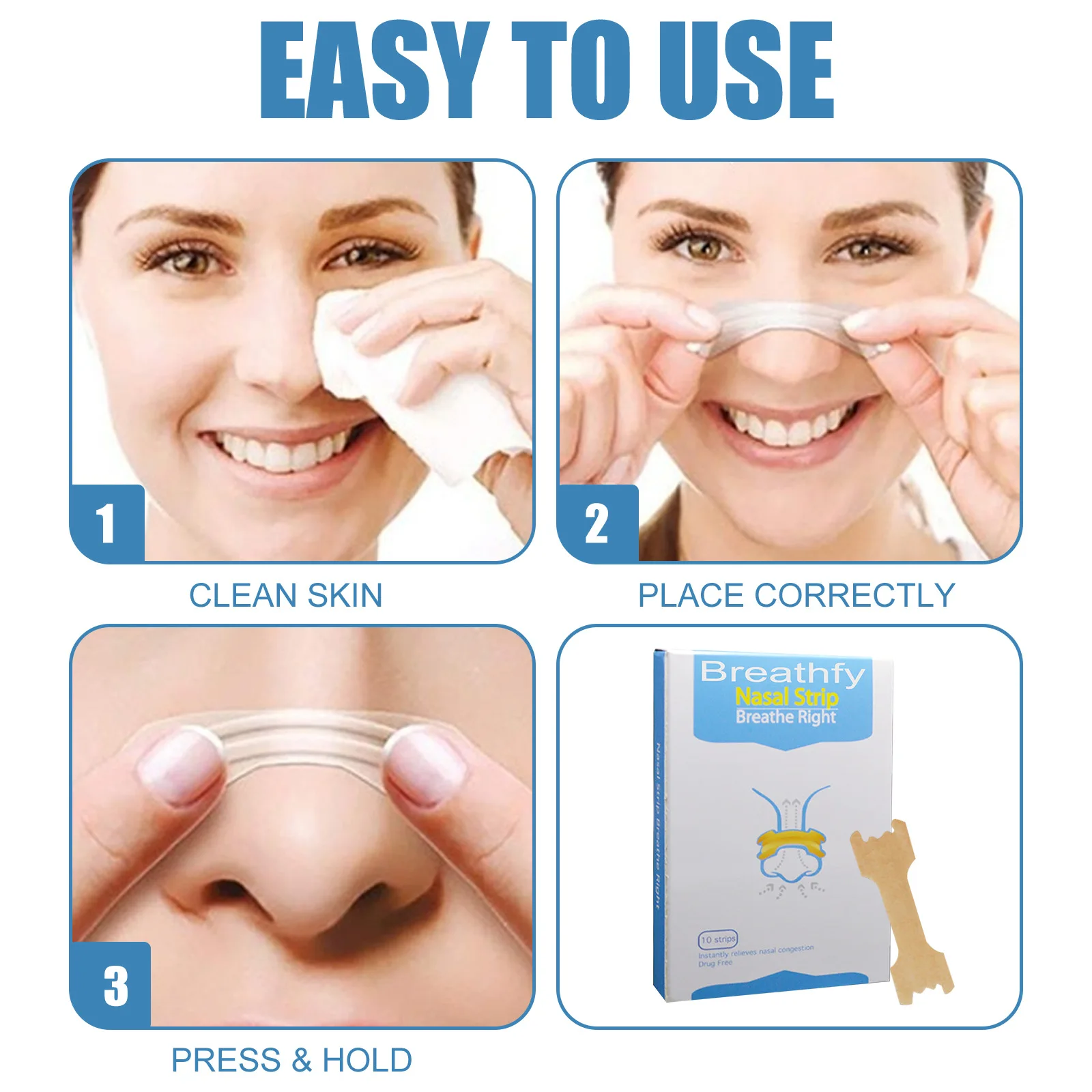 Sleep breathing nose transparent breathing strip, safe and portable elastic nose patch