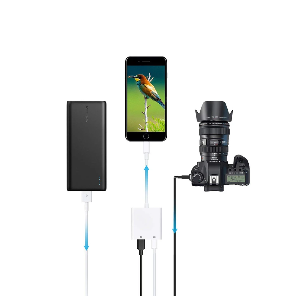 
 2019 обновленный 8-контактный адаптер для USB камеры OTG Кабельный разъем для iPhone 8 X XR 11 Max Pro для iPad Mini  