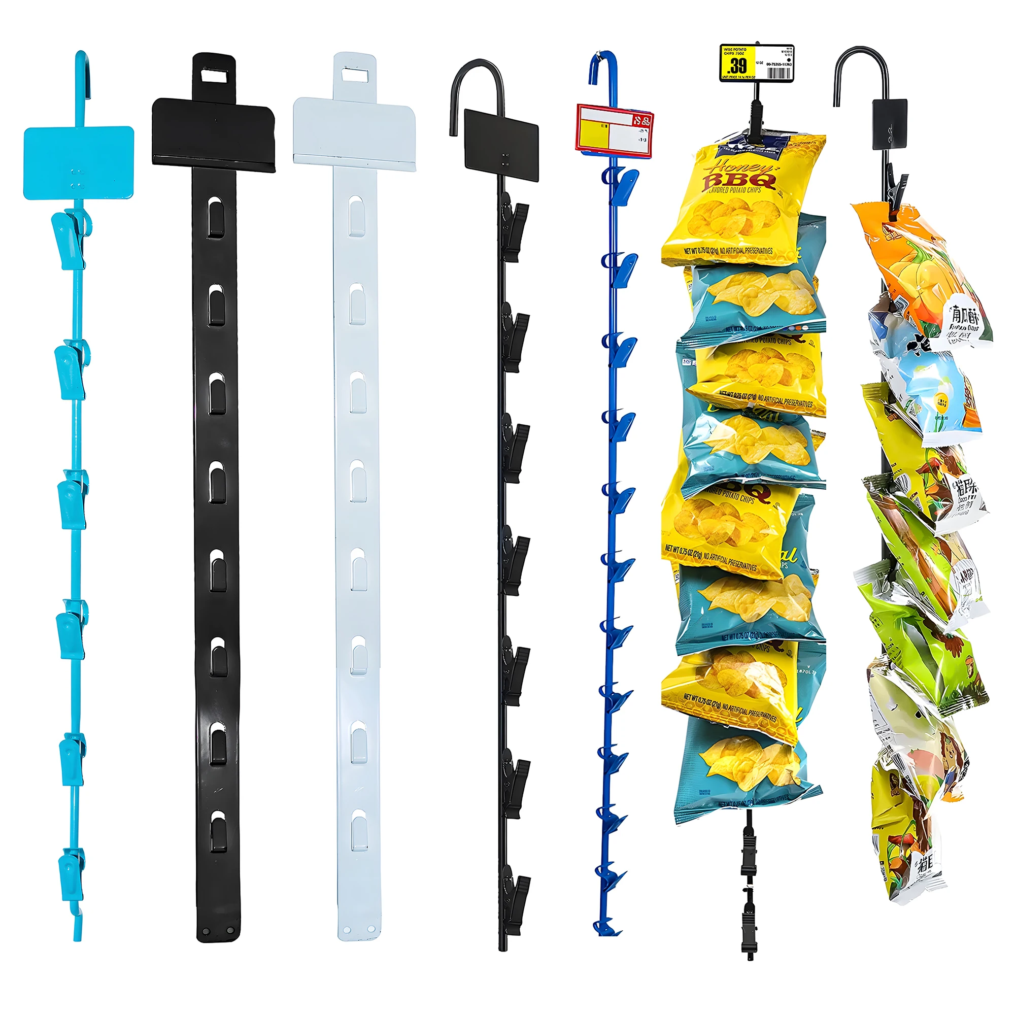 Metal Merchandising Plastic Display Hanging Clip Strips
