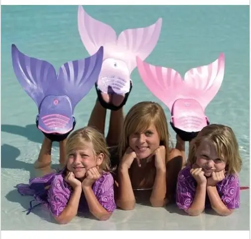 Summer Professional diving fins for Children Mermaid Frog Shoes One-piece Frog Shoes Diving Feet Tail Monofin