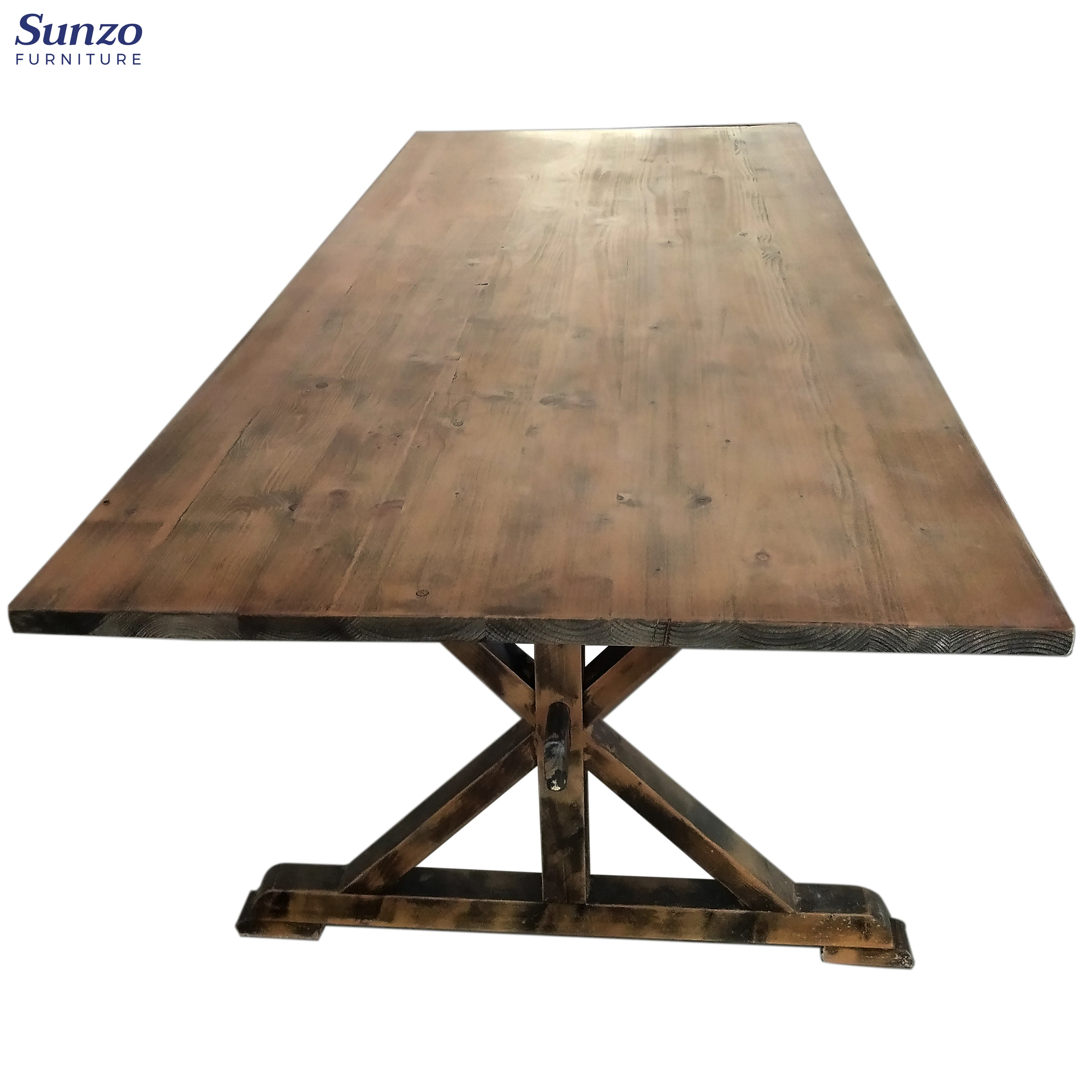 Solid Wood Folding Farm Tables Event Rental Rustic French Solid Wood Dining Farmhouse Table For Wedding