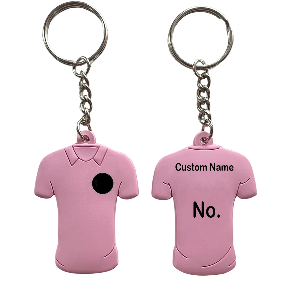 OEM Custom 2d 3d Soft PVC Keychain Key Chain Logo Soft Rubber Keychains Silicone Keyring Rubber Soccer Football Jersey KEY CHAIN