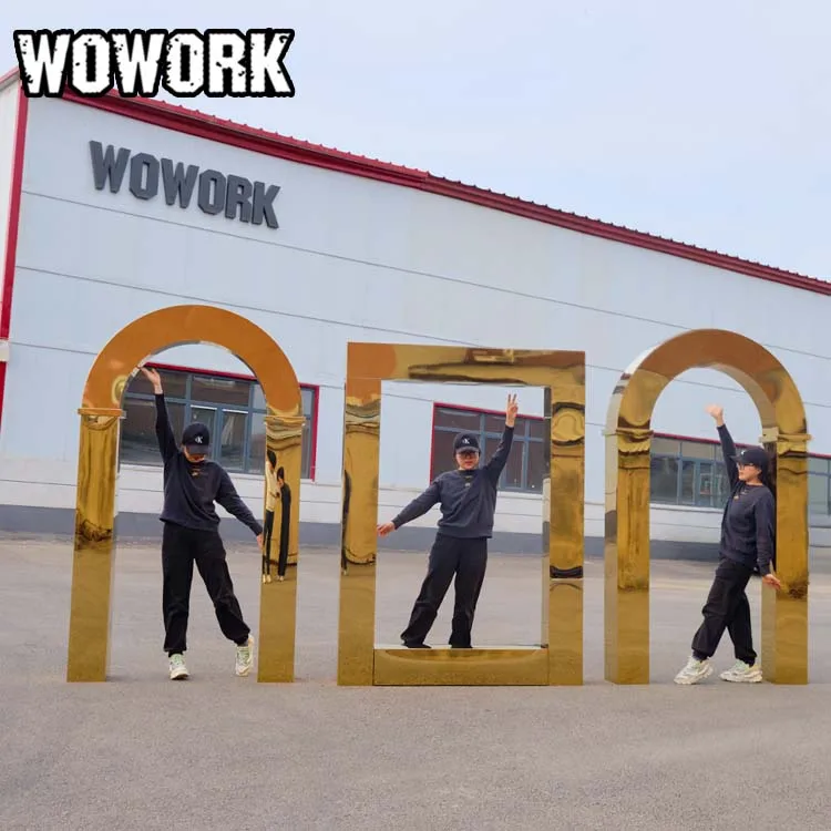 2024 WOWORK decoration round wire grid circle arch acrylic other wedding decorations backdrop for birthday event party supplies