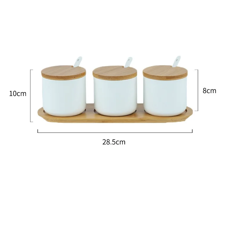 3 предмета в комплекте самый популярный большой емкости матовый черный покрытый глазурью керамический еда кухни контейнеры для хранения керамические банки с бамбуковой крышкой