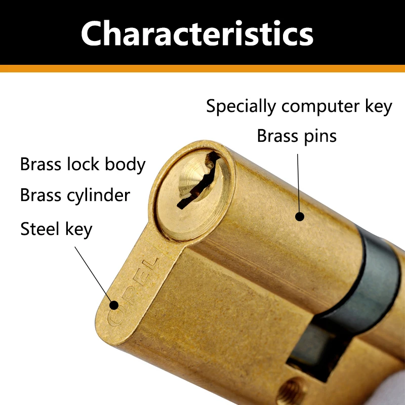 Professional Copper Padlock Euro Standard Keys Solid Brass Zink  Mortise Cylinder Main Door Lock Body Made In China