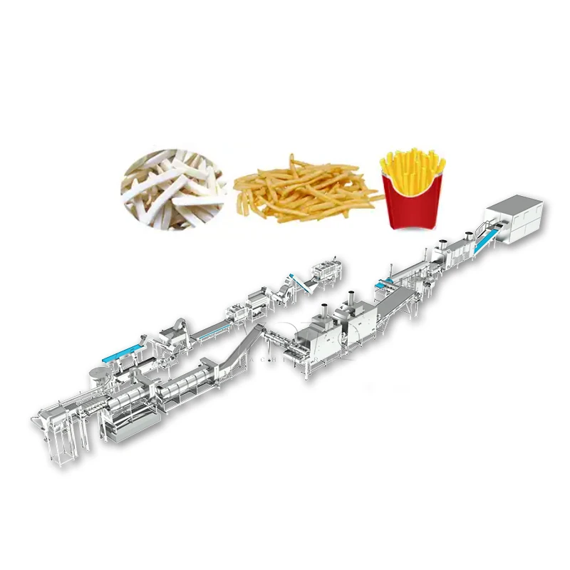 Maquina de papas fritas Linea de production de papas semi fritas Linea de production pequena de 150-2000 kg Linea de papas frita
