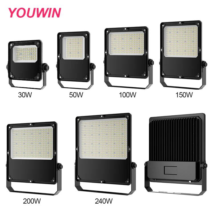 YOUWIN Wholesale 240w 30w 50w 100w 150w200w  Waterproof Ip66 Spotlight Outdoor Floodlight Stadium Projector Led Flood Light 240w