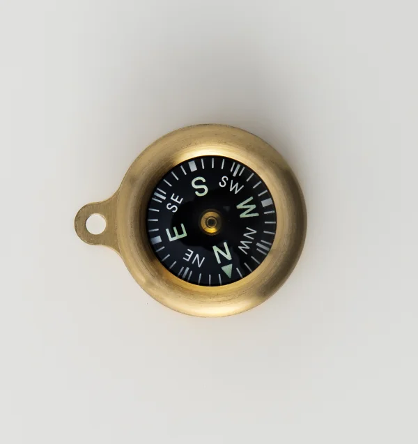 Mini brass pocket compass