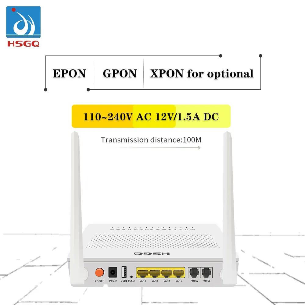  HSGQ-X422W 4GE + 2VOIP двухъядерный процессор Wi-Fi EPON GPON GEPON XPON ONU ONT Совместимость с HUAWEI ZTE