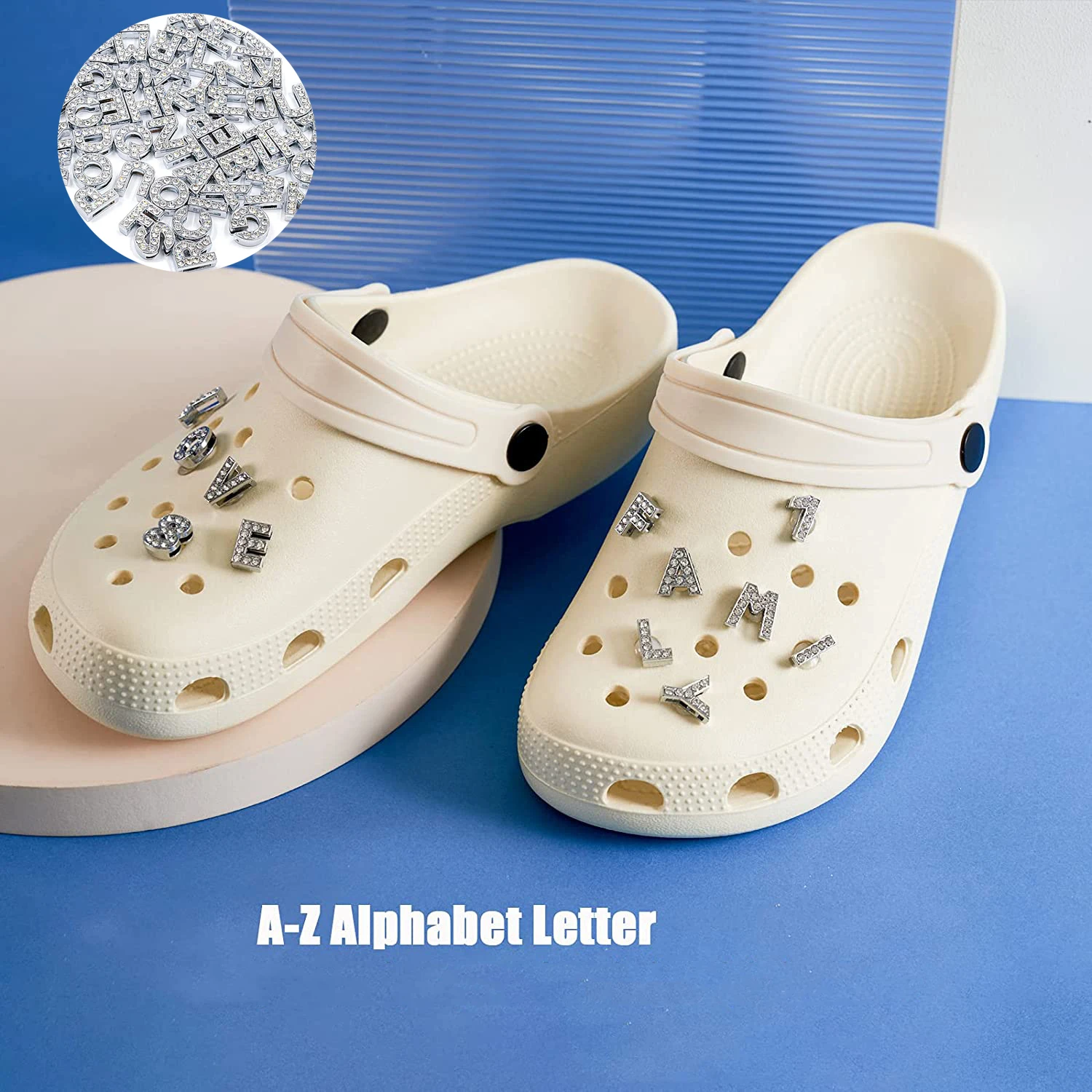 Metal Alphabets A-Z Letter Shoes Decoration Accessories,Croc Charms That Spell Name on Sandal Shoe Charms
