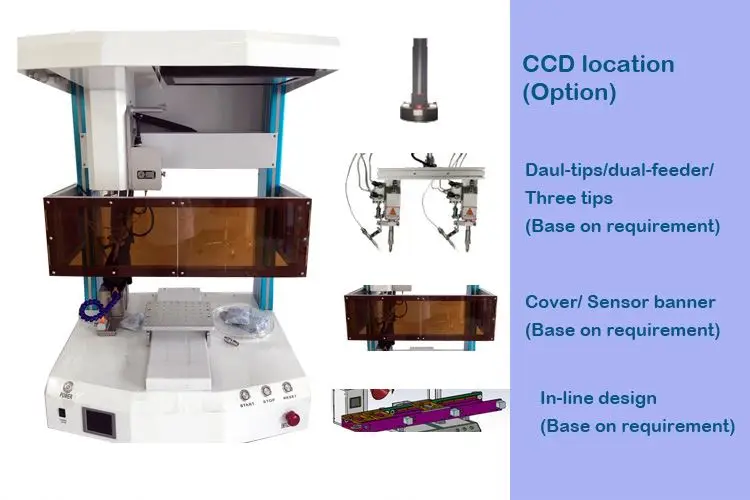 Double bench two station automatic pcb robotic soldering machine