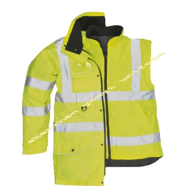 Соответствует оригиналу производителя Hi Vis безопасная зима со светоотражающими элементами Класа Комплекты водонепроницаемый рабочий плащ