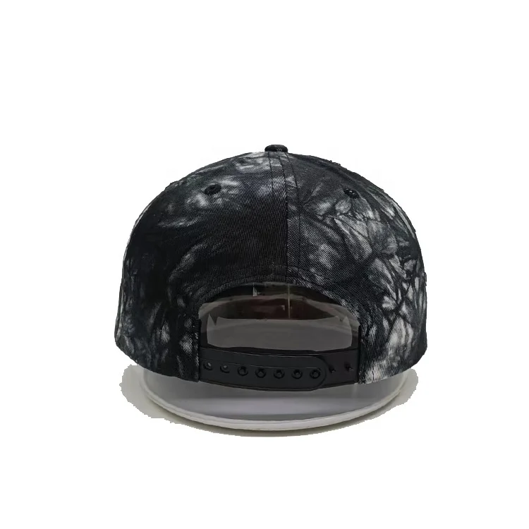 Custom Tie Dyed Snapback Hat Applique Embroidered Woven Patch Snapback Cap
