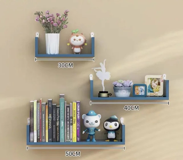 Wall mounted U shape shelves wood lengthened wall hanging shelf  custom home multi-function floating wall shelves