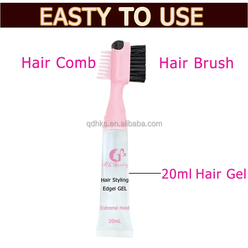 OEM Private Label Lace Wig Gel Edge Control Brush With Gel Tube Baby Hair Brush With Gel Tube