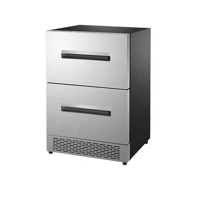 Outdoor Two Drawer Outdoor Rated Refrigerator, Stainless Steel