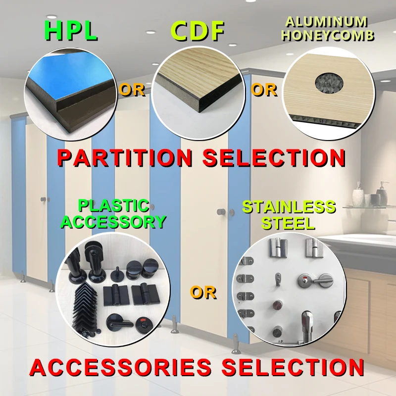 metal aluminum honeycomb toilet partitions stainless steel public toilet cubicle partition fittings Phenolic Compact Toilet Cubi