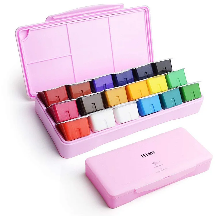 Himi Gouache Paint 18 Colors 30ml Jelly Cup Gouache Paints Set