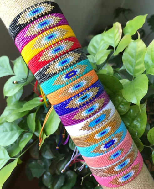 Handmade Japanese Miyuki Bracelet Pattern Woven Seed Beads Friendship Boho Ladies Jewellery Bracelets