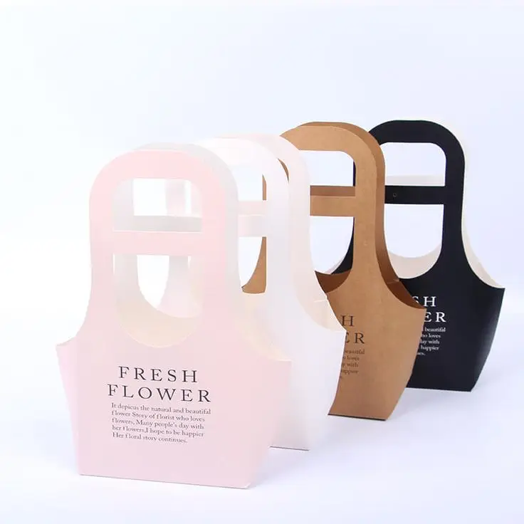 Rose Bouquet Flower Box Flowers Hand Bags Gift Paper Bag Flower Carry Bags