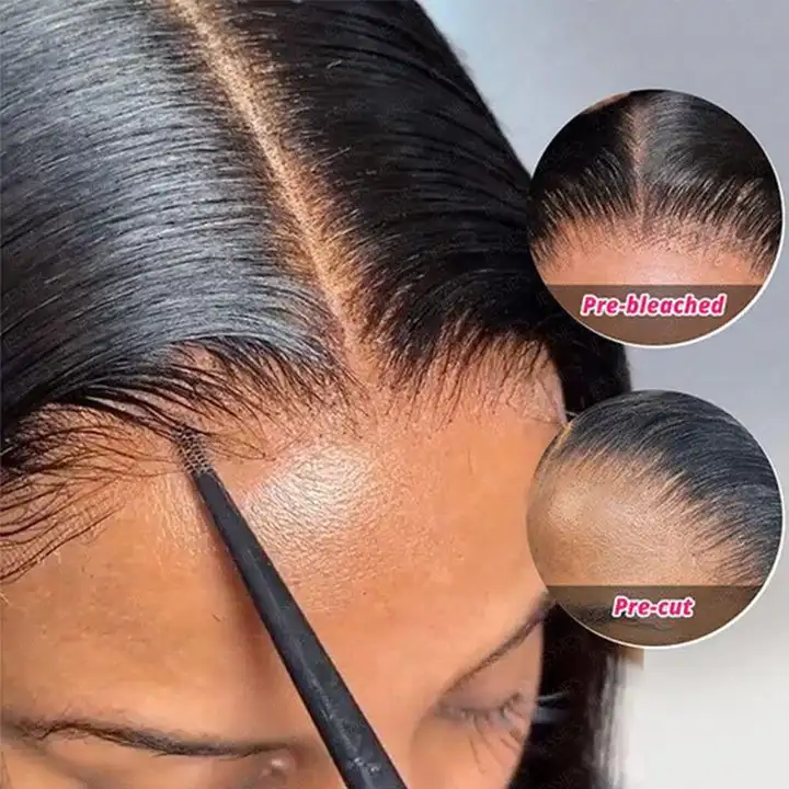 Pre Cut Lace Ombre Chocolate Brown Hair Straight 13x4 Lace Front Wig Glueless Human Hair Wig