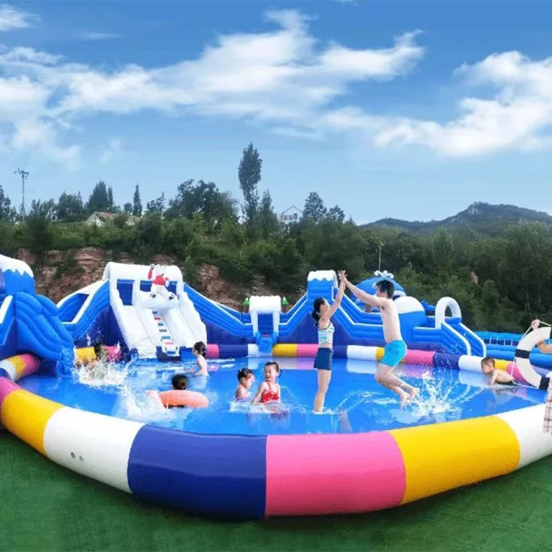 AOYU Children Paddling Swimming Wholesale Inflatable Combo Water Pool Tube Slide Outdoor Playground