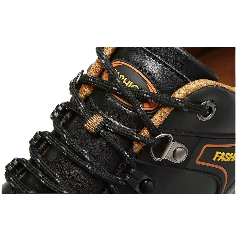 dropshipping outdoor sport shoes men genuine leather climbing hiking trekking  fashion sneakers jogging  men shoes