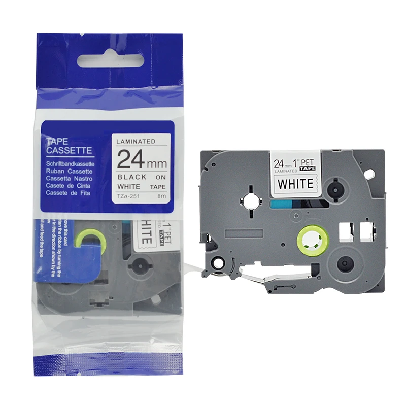 Совместимые tz-картриджи tze251 tz-251 лента для этикеток p сенсорная лента 24 мм черные на белых этикетках