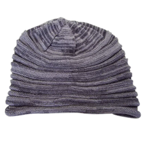 Purple Beige light women long hair turban cap hat for winter