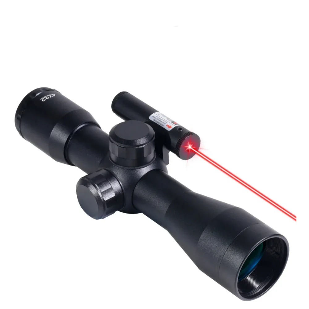 4X32 Optical Sight with Laser Tactical Combination Sight Adjustable Crosshair Outdoor Hunting Sight