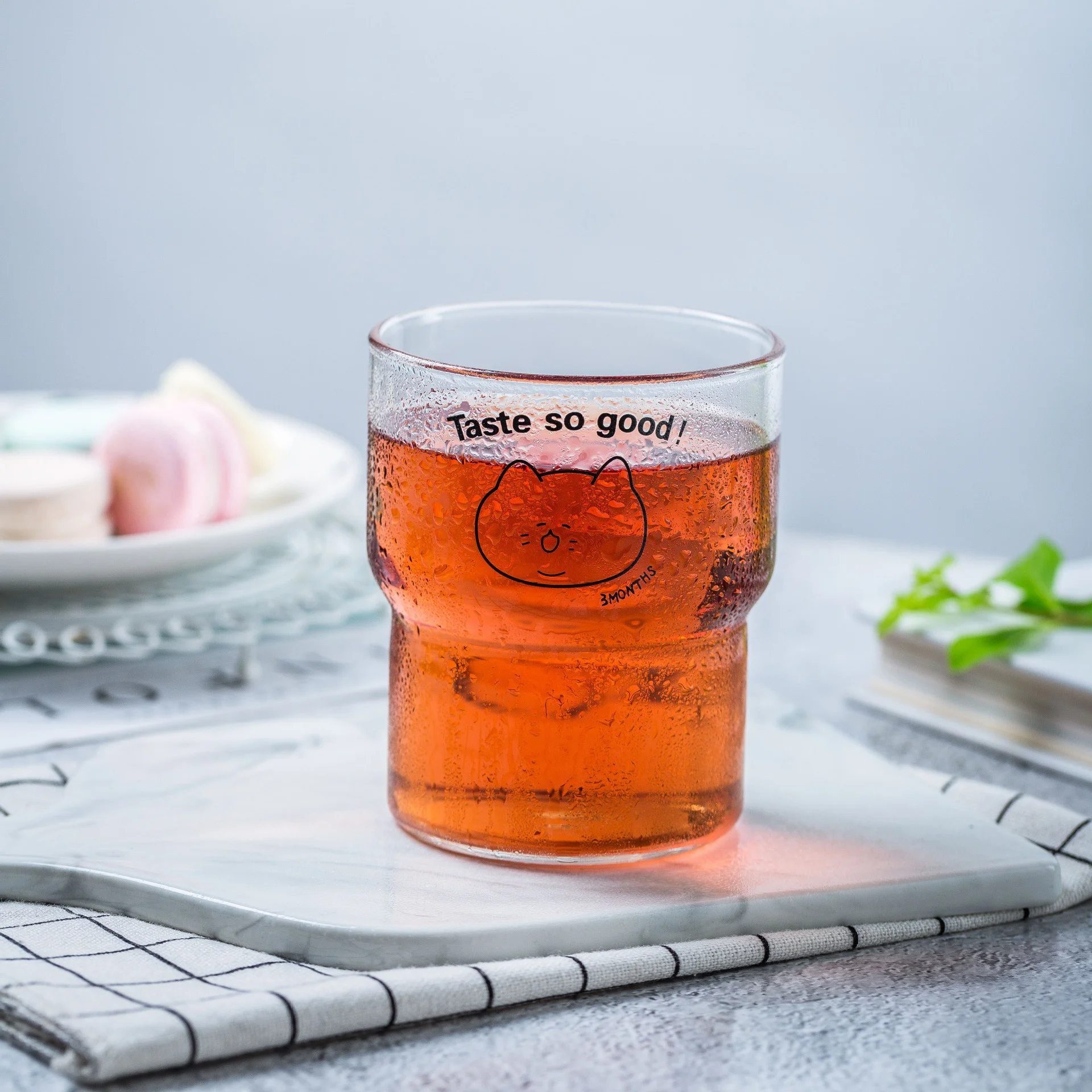 Cartoon Cute Glass Milk Coffee Mug Wholesale Water Beverage Juice Breakfast Ice Cream Cup for Office Home