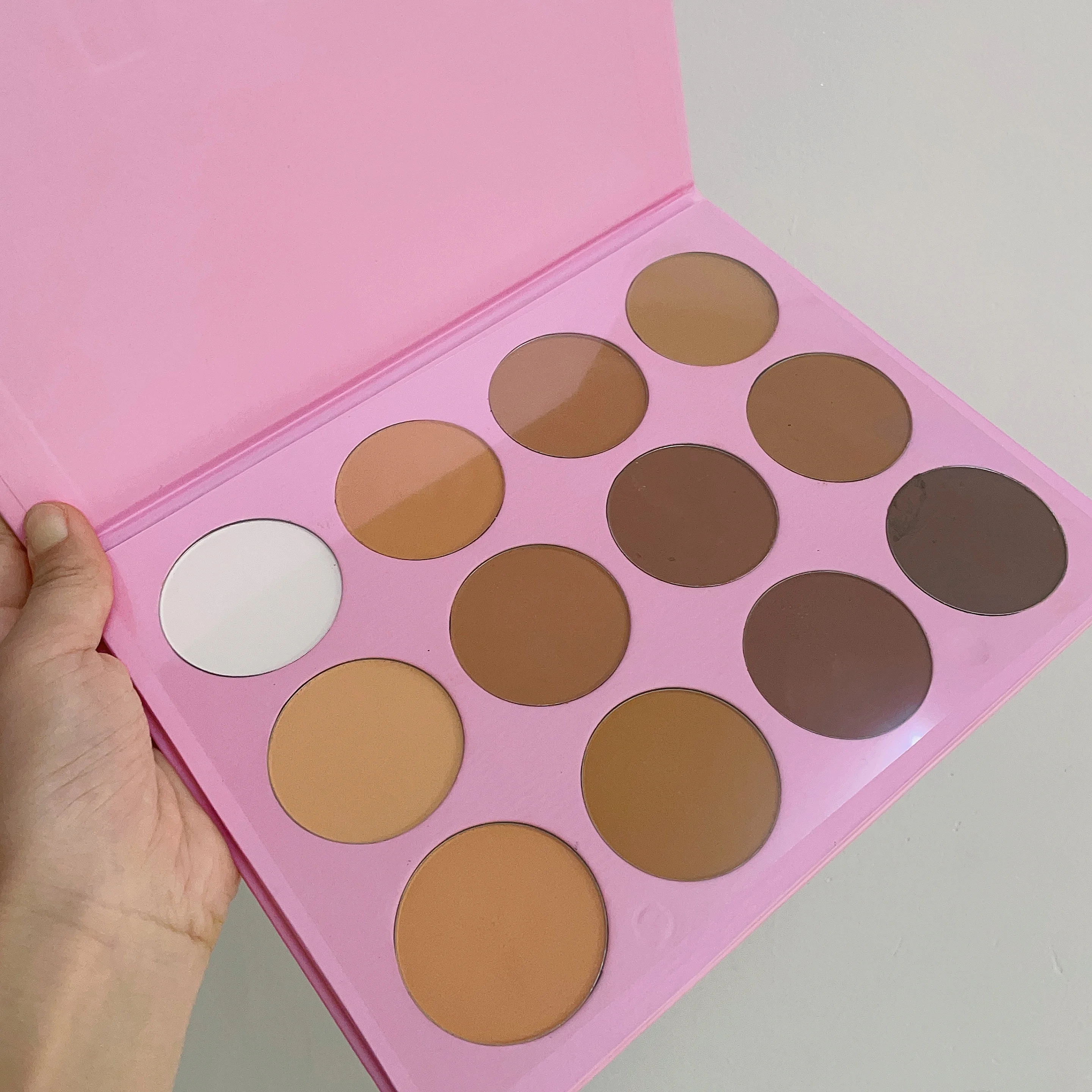 12 Colors Private Label Cream Foundation Contour Face Pressed Powder Palette for All Skin