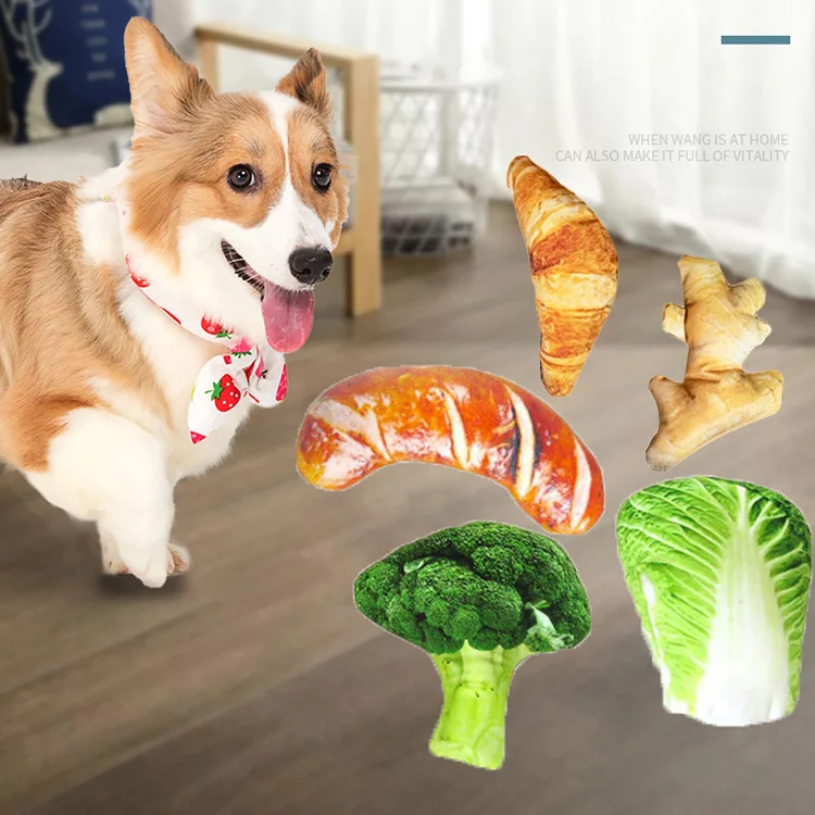 MewooFun Vegetable Meat Shape Plush Pet Dog Toys Plush Dog Bone Toy