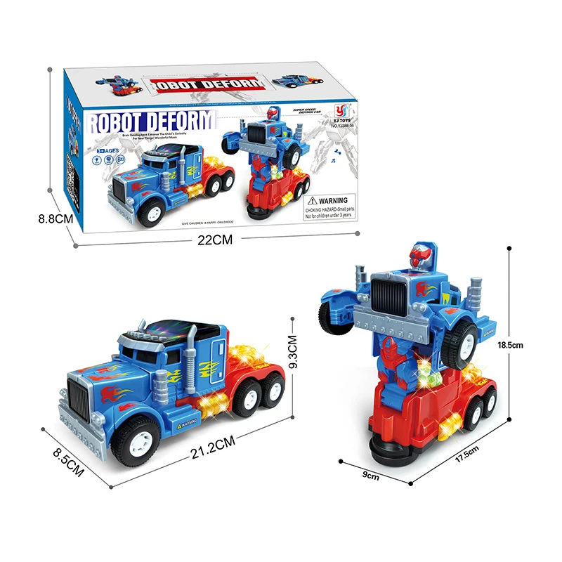 Wholesale Hot Selling Children Small Electric Automatic Deformation Car Toys Variante Cars Toy With Light And Music