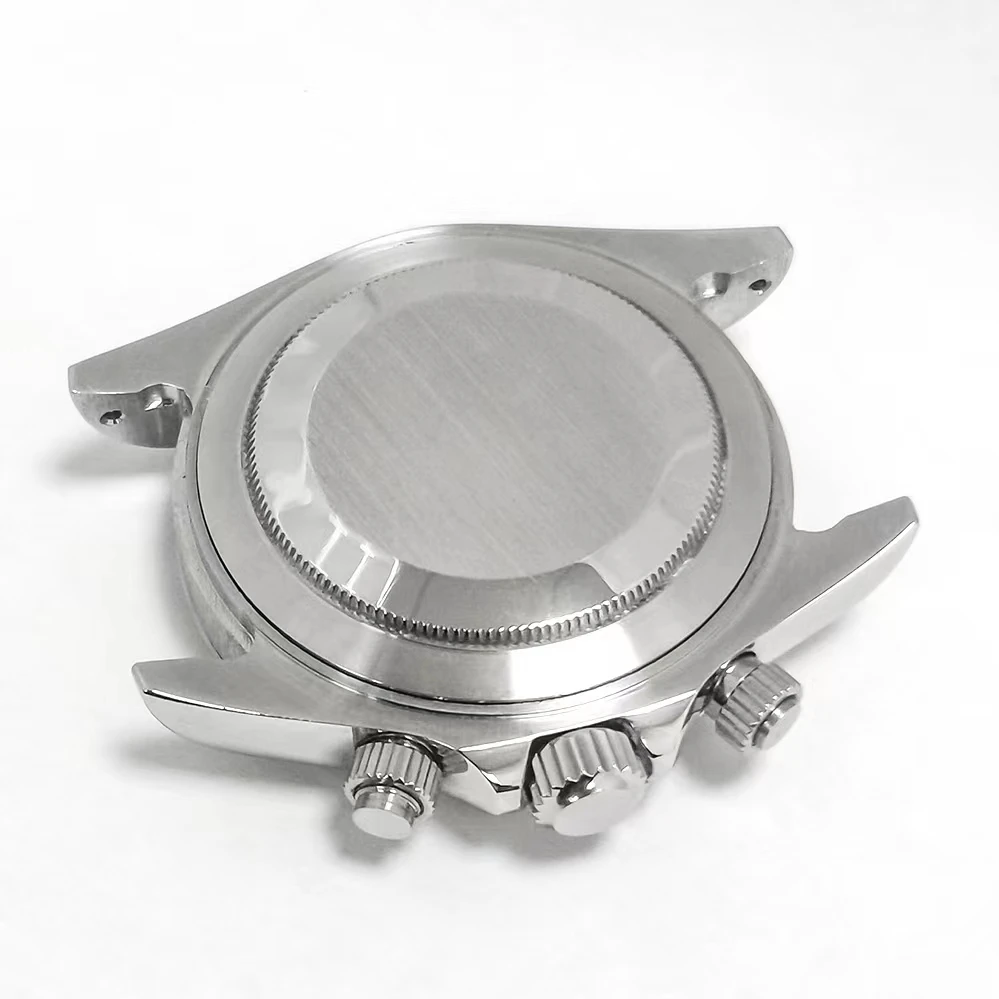 VK63 movement case 39MM men quartz watch chronograph electronic watch luminous stainless steel case watch accessories