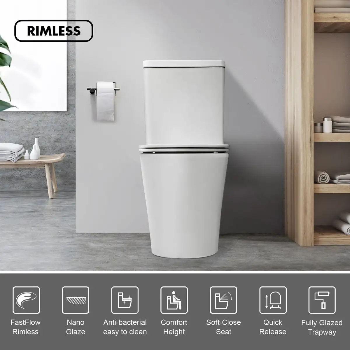 Rimless toilet two piece toilet with WELS WaterMark Australian Euro CE  hot sale style