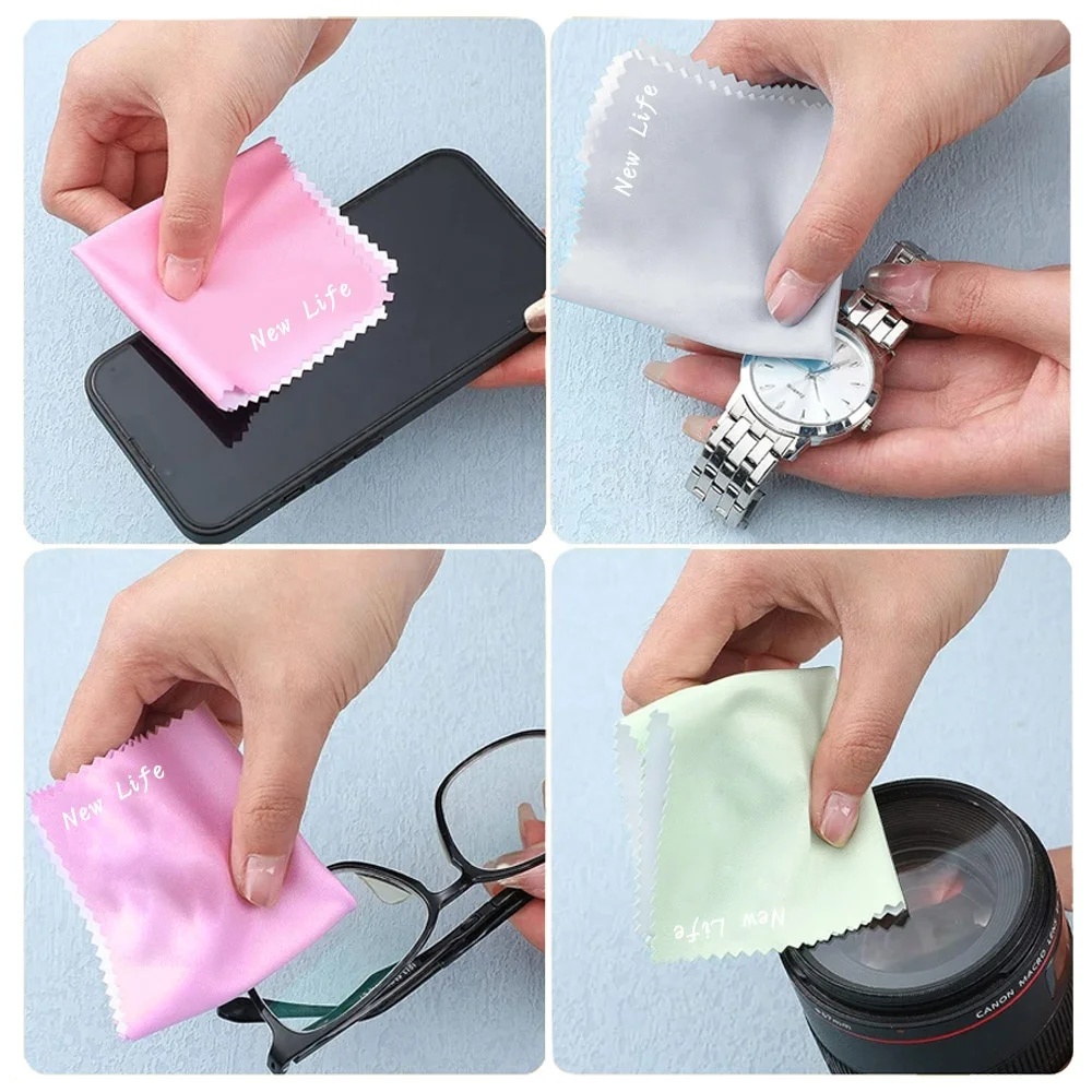 Microfiber Cleaning Cloths jewelry custom print microfiber cleaning cloth Camera Lens Glasses iPad iPhone Screens Cleaning Cloth