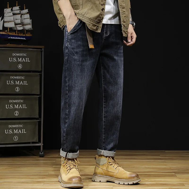 wholesale 1 piece straight 5xl blank thrift  loose plus size fit black korean pants custom denim baggy jeans men for men