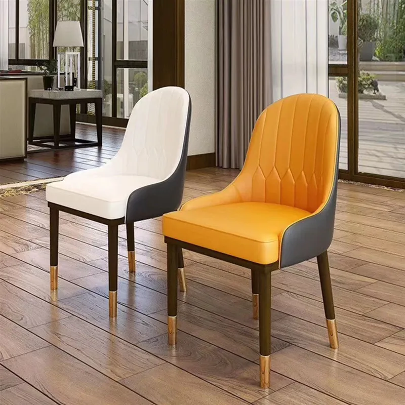Best Price High Back Upholstered Leather Dining Chairs With Metal Frame