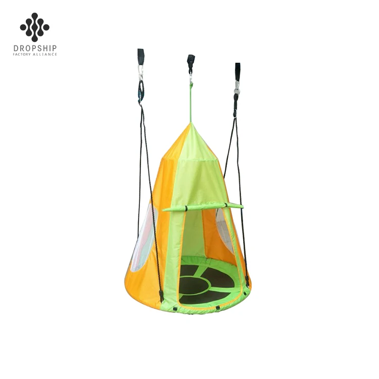 SA-010 2020 factory hot sale Children outdoor Fabric hanging saucer swing canopy swing tent