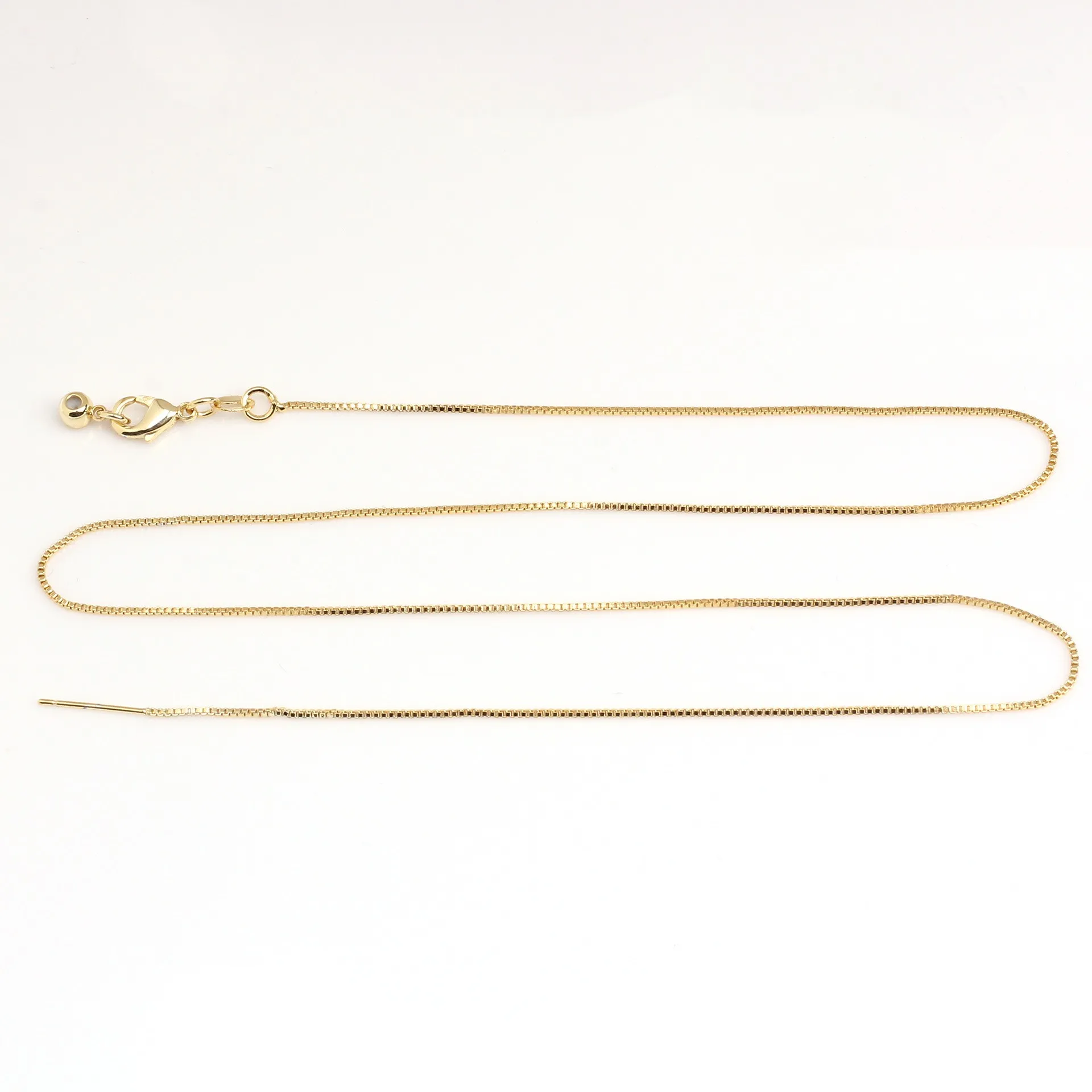 Wholesale High quality 14K 18K Gold filled Box Chain DIY jewelry Adjustable necklace and bracelet Chain