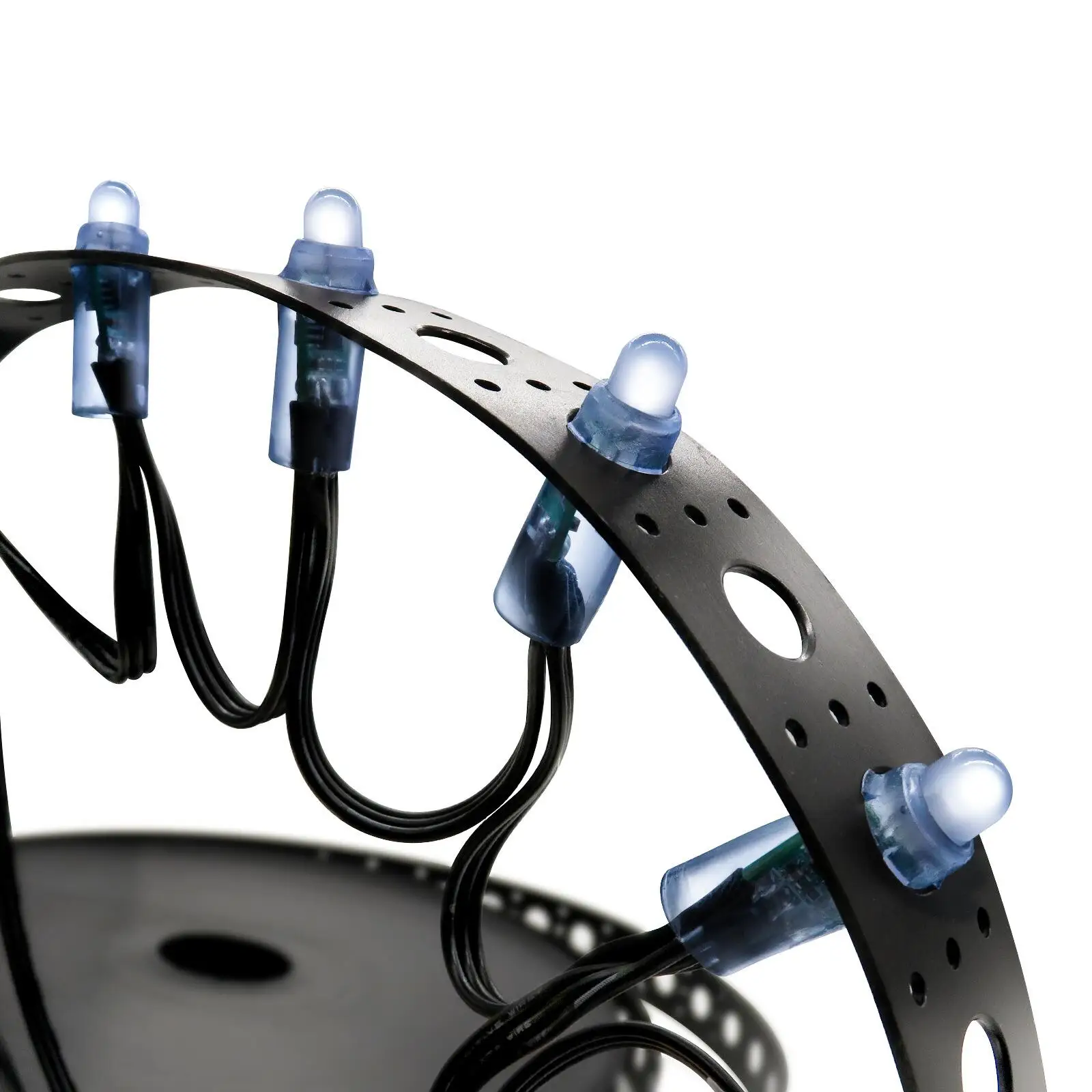 50m/roll,Plastic mounting strip for 12mm pixel nodes,1 inch(25mm) hole spacing;for pixel christmas tree use